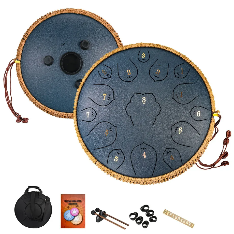 13 Steel Tongue Drum F Key Hanplate Perkusní Nástroj - Ideální Pro Hudební Výchovu, Koncerty, Duchovní Léčení, Jógu A Meditaci