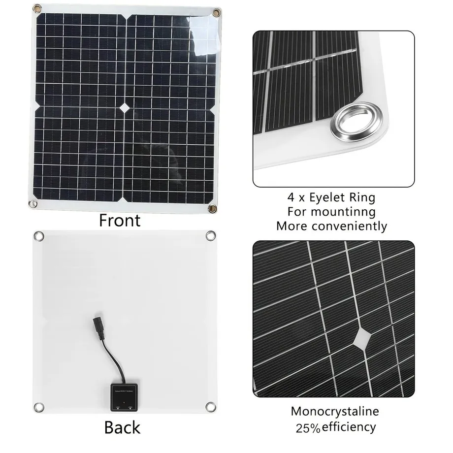 Nabíječka autobaterie pomocí solárních panelů 50W a 100W - Sada pro snadné udržování energie