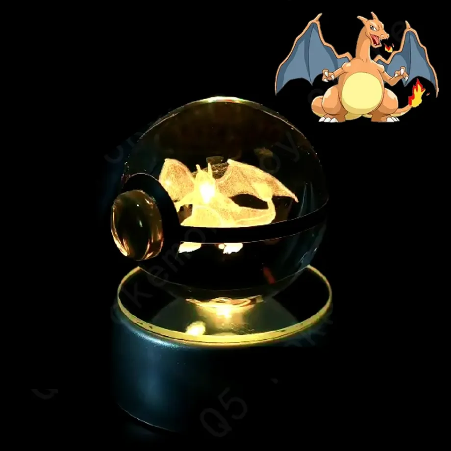 Roztomilá 3D stolní lampa ve tvaru Pokébalu s motivem Pokemonů