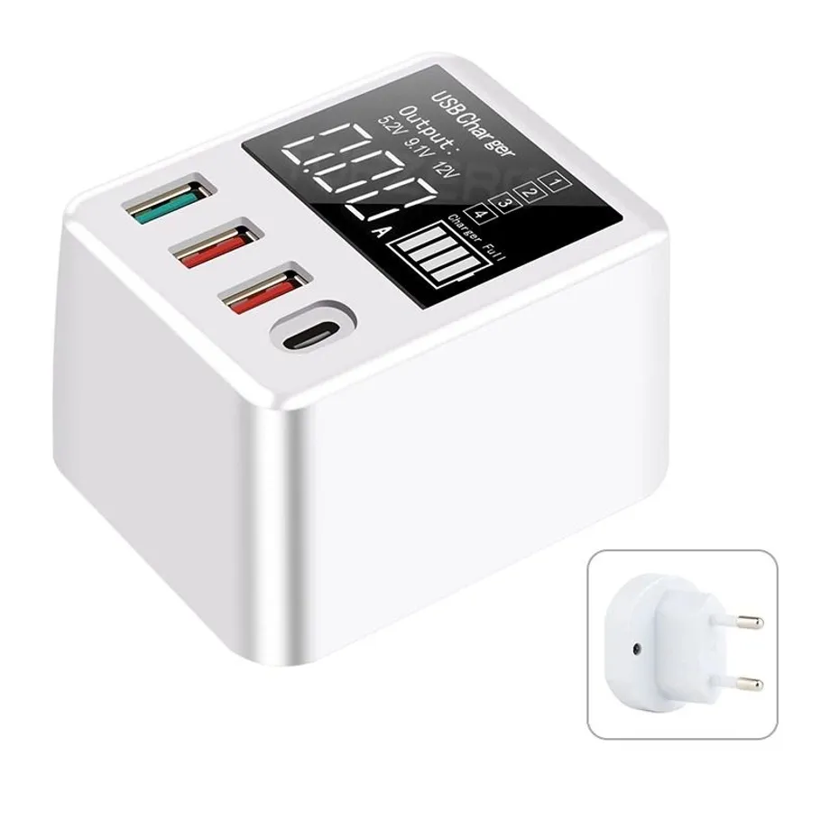 Síťový adaptér 3 porty USB / USB-C Quick Charge a PD