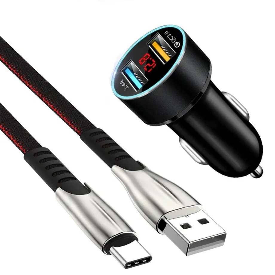 Duální USB nabíječka do auta s kabelem K817