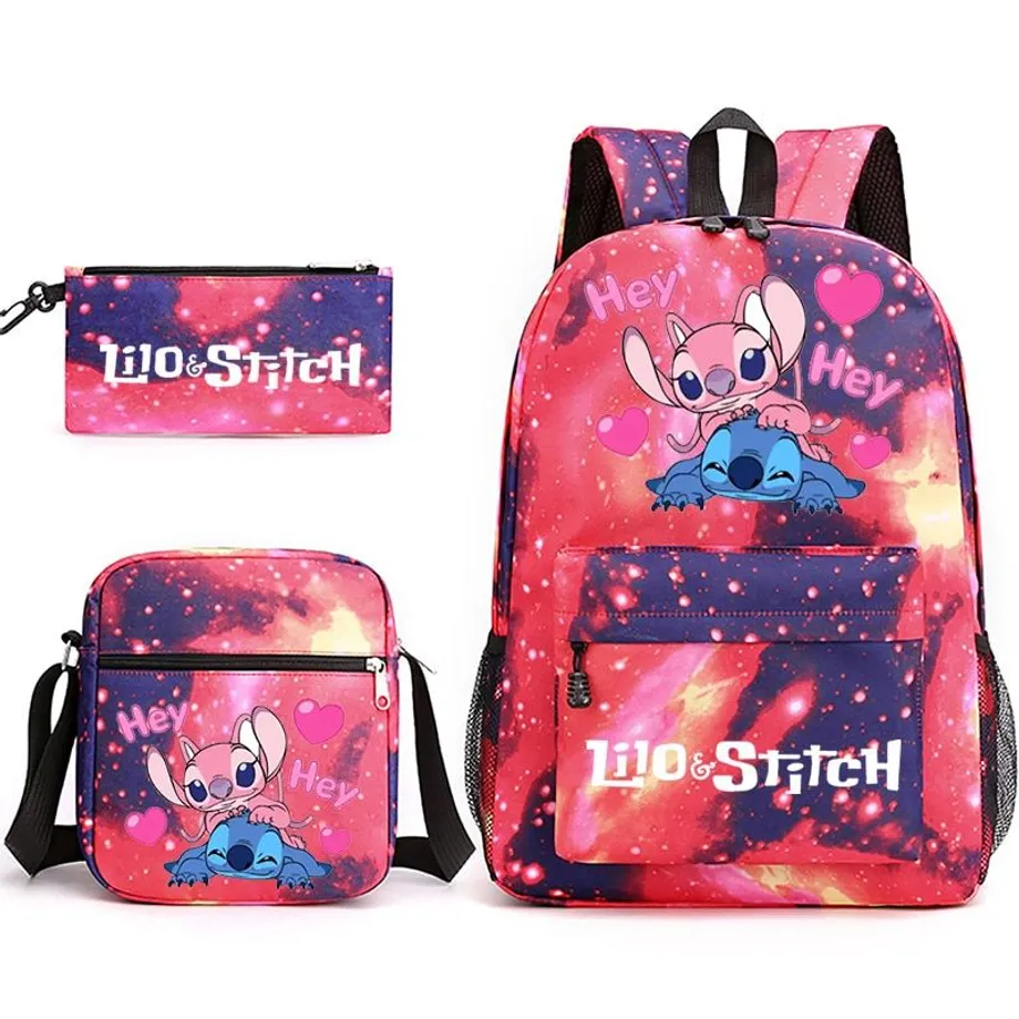 Set školních potřeb Stitch - Batoh a penál + taška přes rameno