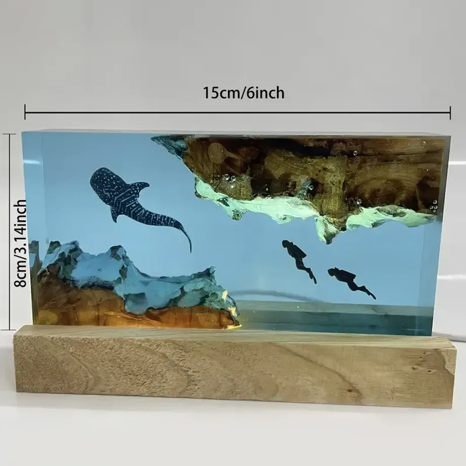 1ks velrybí lampa z pryskyřice, ručně vyráběná dekorace domova na noční stolek, jedinečné osvětlení z pryskyřice pro noční stolek, dekorace nočního stolku do ložnice, nejlepší dárek pro každého