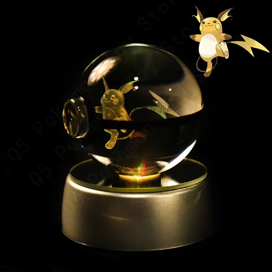 Roztomilá 3D stolní lampa ve tvaru Pokébalu s motivem Pokemonů