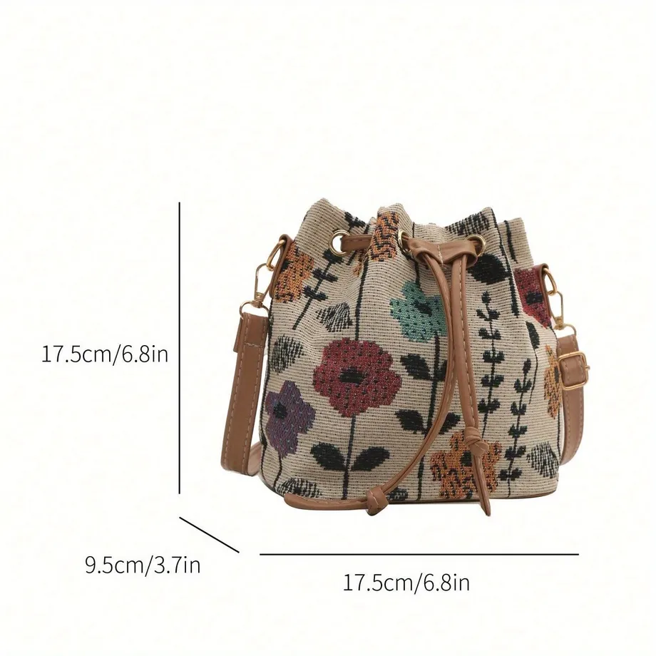 Elegantní mini crossbody kabelka s květinovým motivem