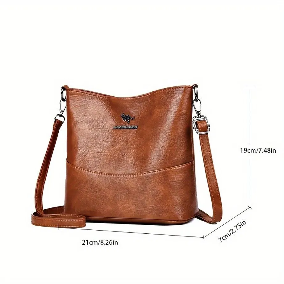 Stylová crossbody kabelka s vintage nádechem pro ženy - měkká umělá kůže