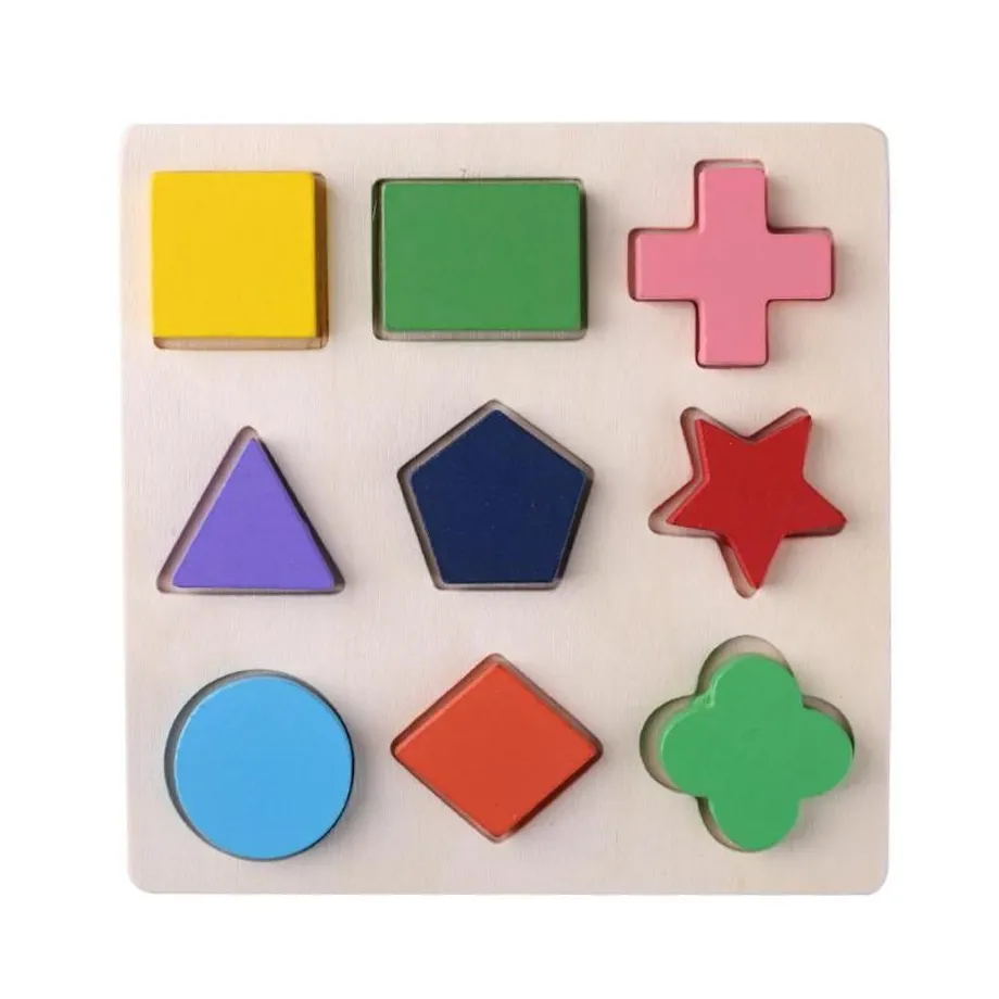 Dřevěné dětské Montessori puzzle - geometrické tvary