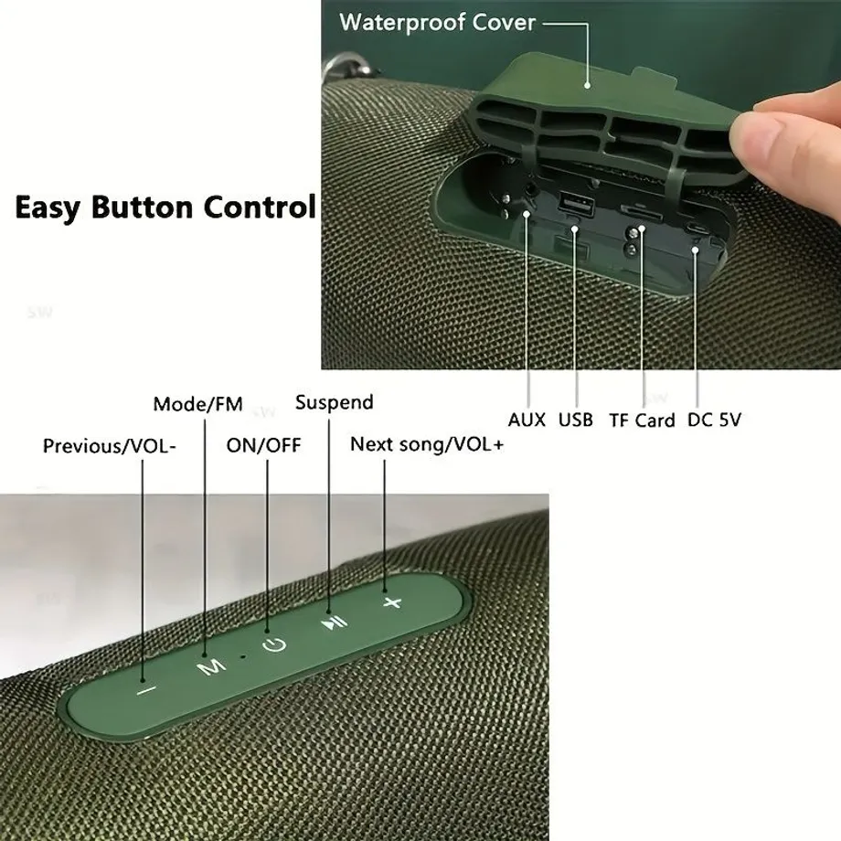 Přenosný bezdrátový reproduktor 30W s mohutným basákem a subwooferem - MP3 přehrávač, FM rádio, 4400mAh baterie