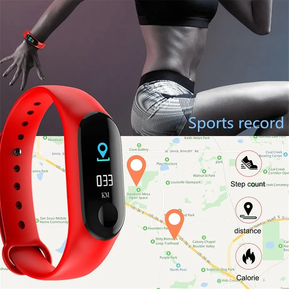 Fitness hodinky M3- ProSmart band s barevným OLED displejem