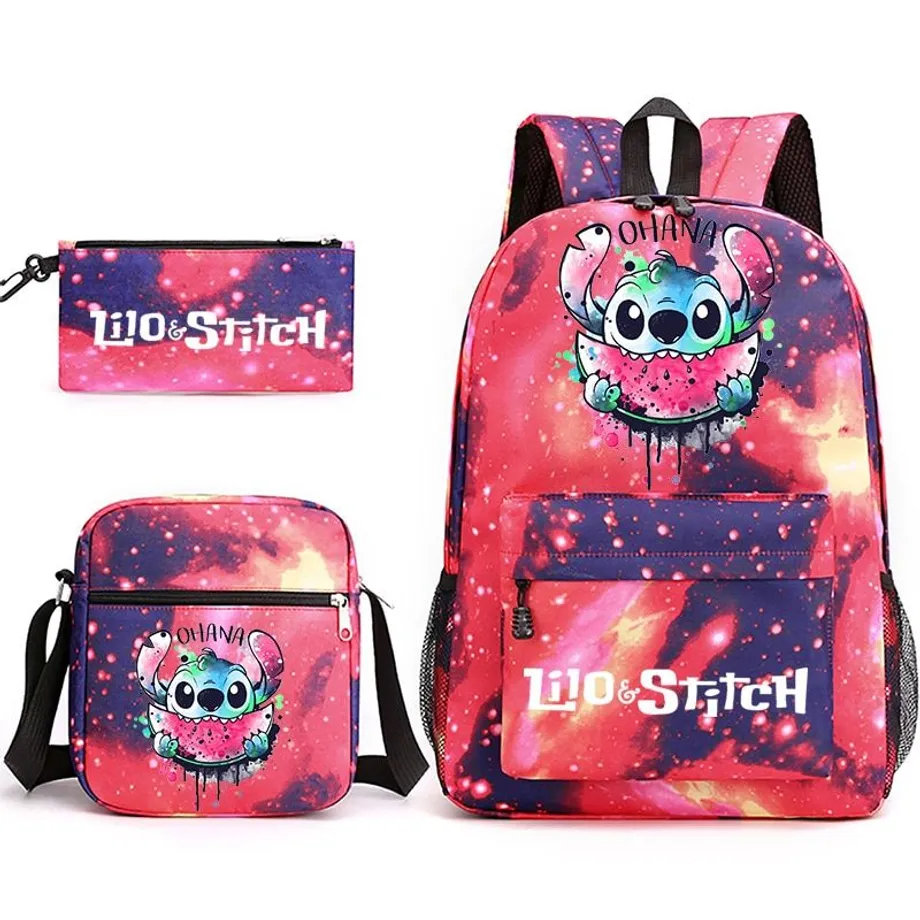 Set školních potřeb Stitch - Batoh a penál + taška přes rameno