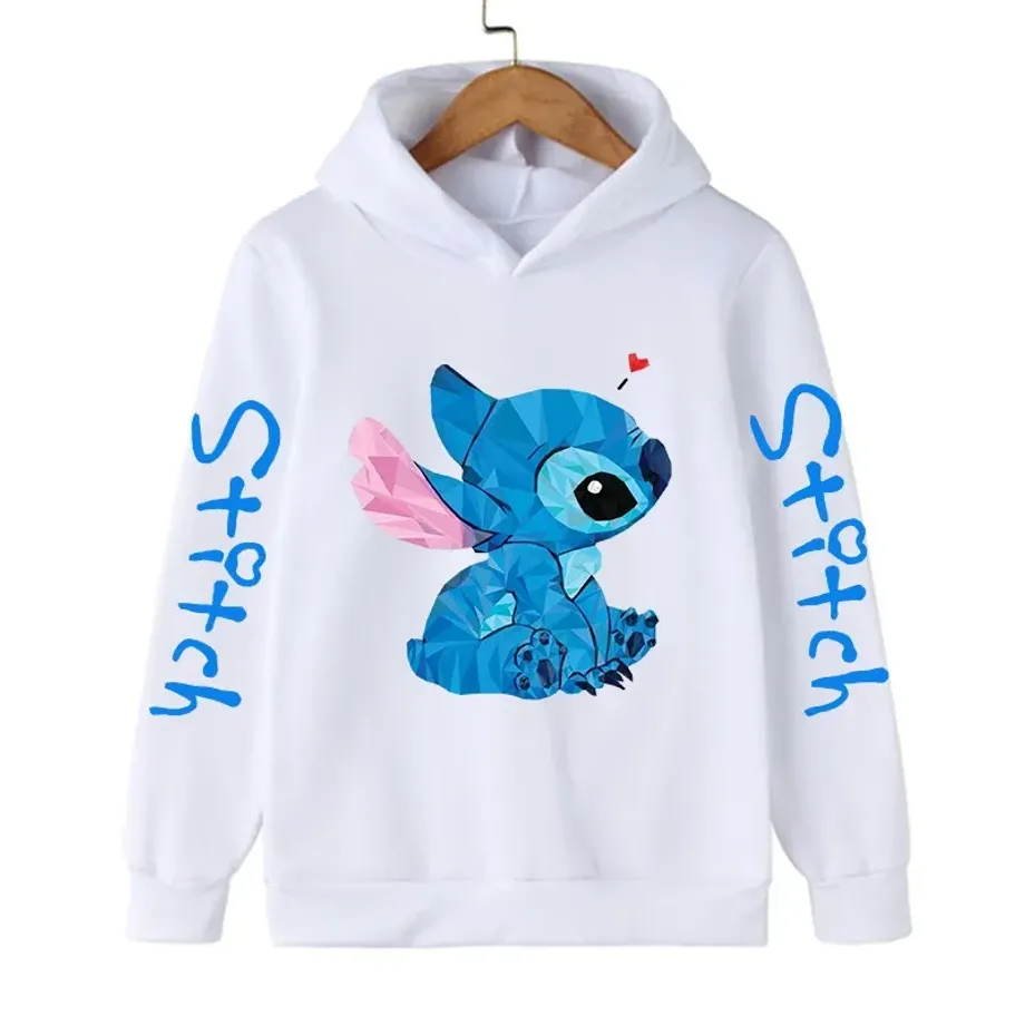 Dětská mikina s kapucí a roztomilým potiskem Stitch