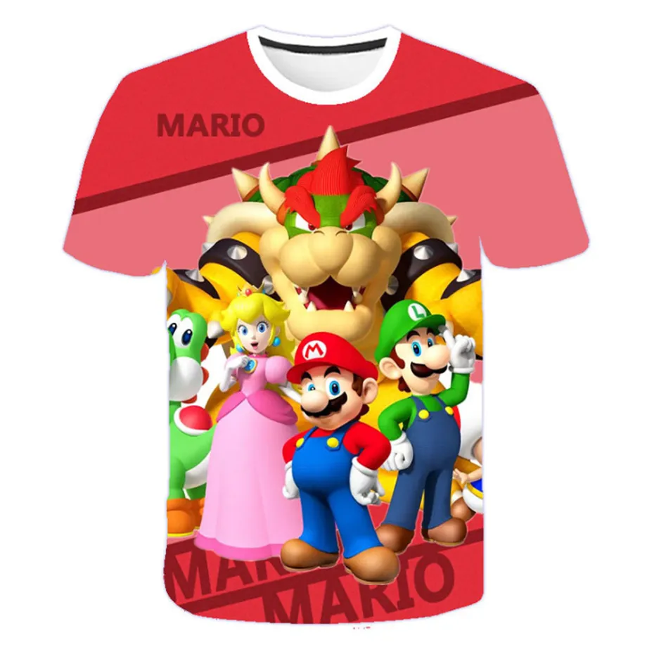 Krásné dětské tričko s 3D potiskem Mario