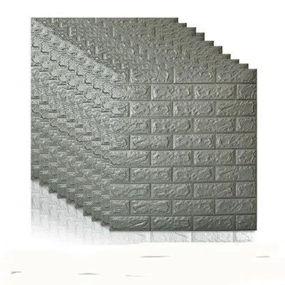 3D tapety na zeď / Cihly gray 77x70x0-65-cm