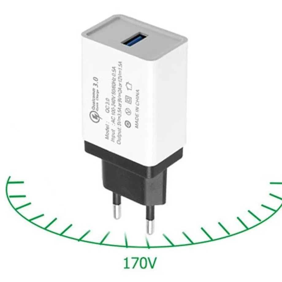 Rychlonabíjecí USB adaptér - 3 barvy