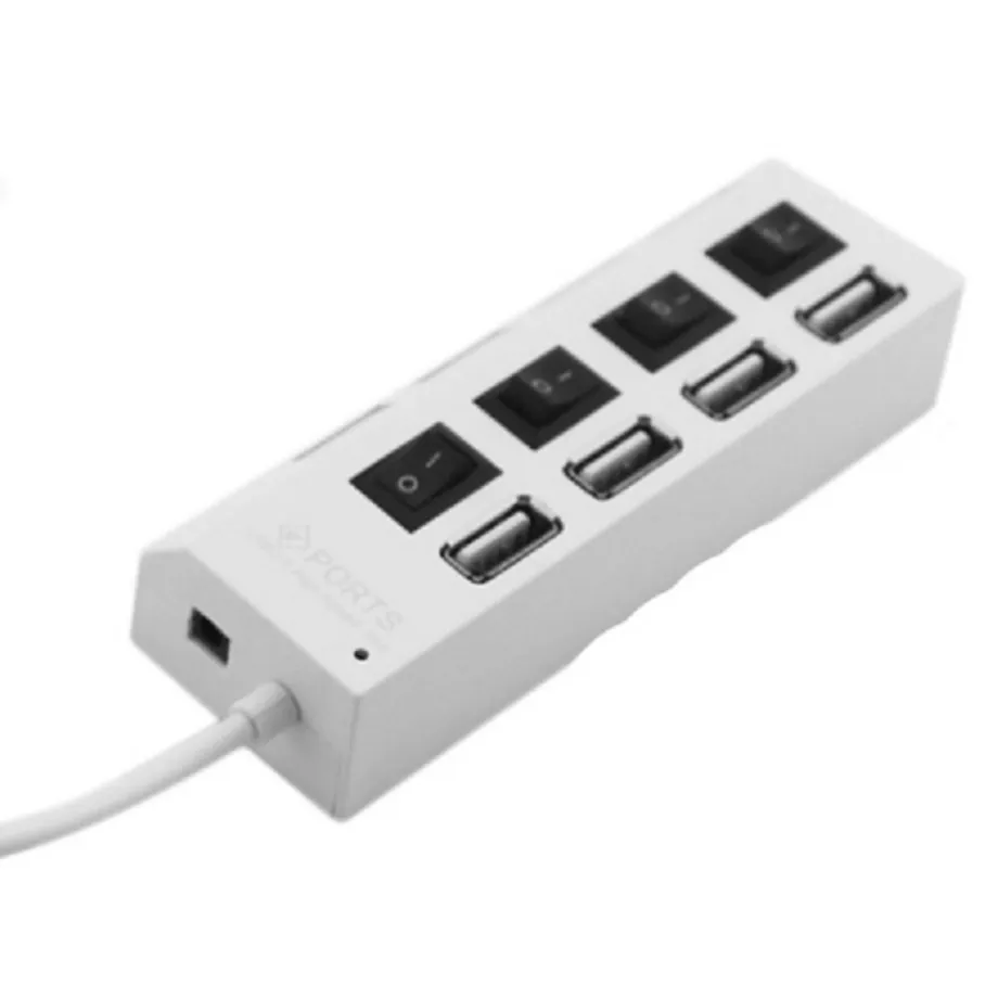 USB 4portový HUB s přepínačem - 2 barvy