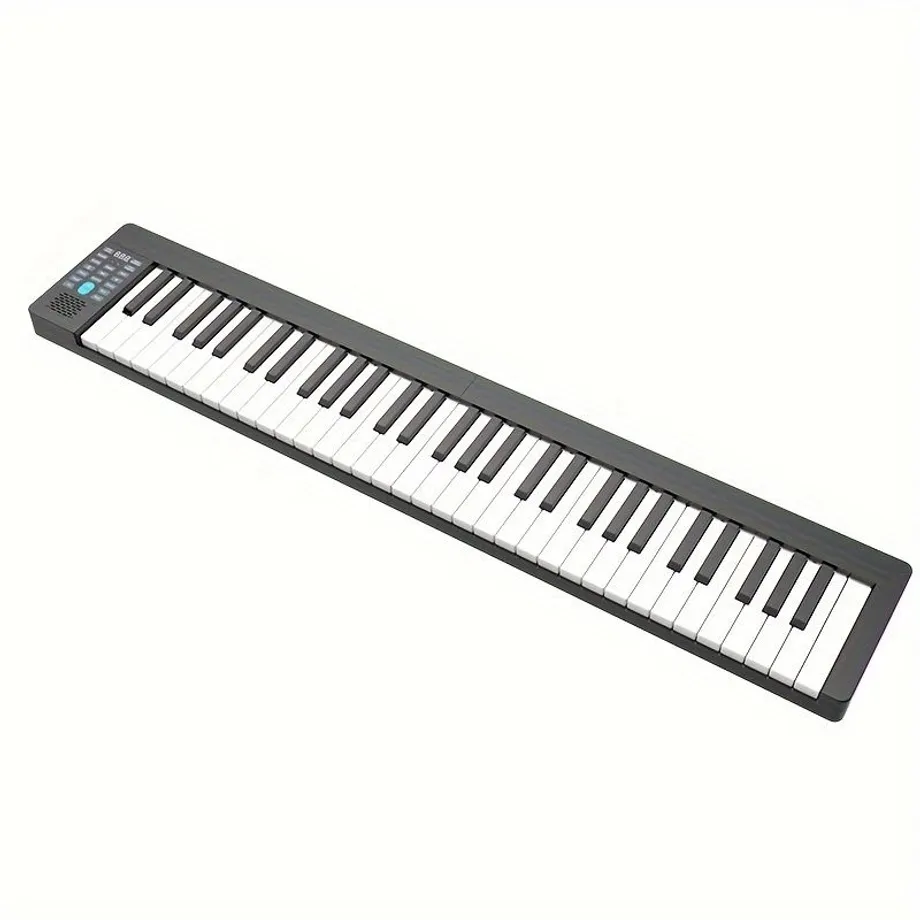 Kompaktní chytré piano s 61 klávesami - online výuka hudby, externí audio a sluchátka, standardní velikost, LED displej, USB