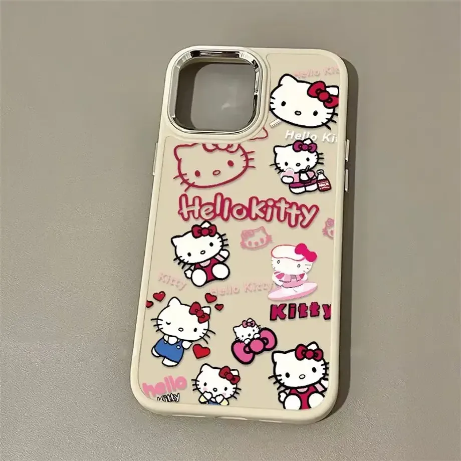 Ochranné pouzdro na telefon s Hello Kitty v designu Y2K - roztomilé pouzdro ze silikonu