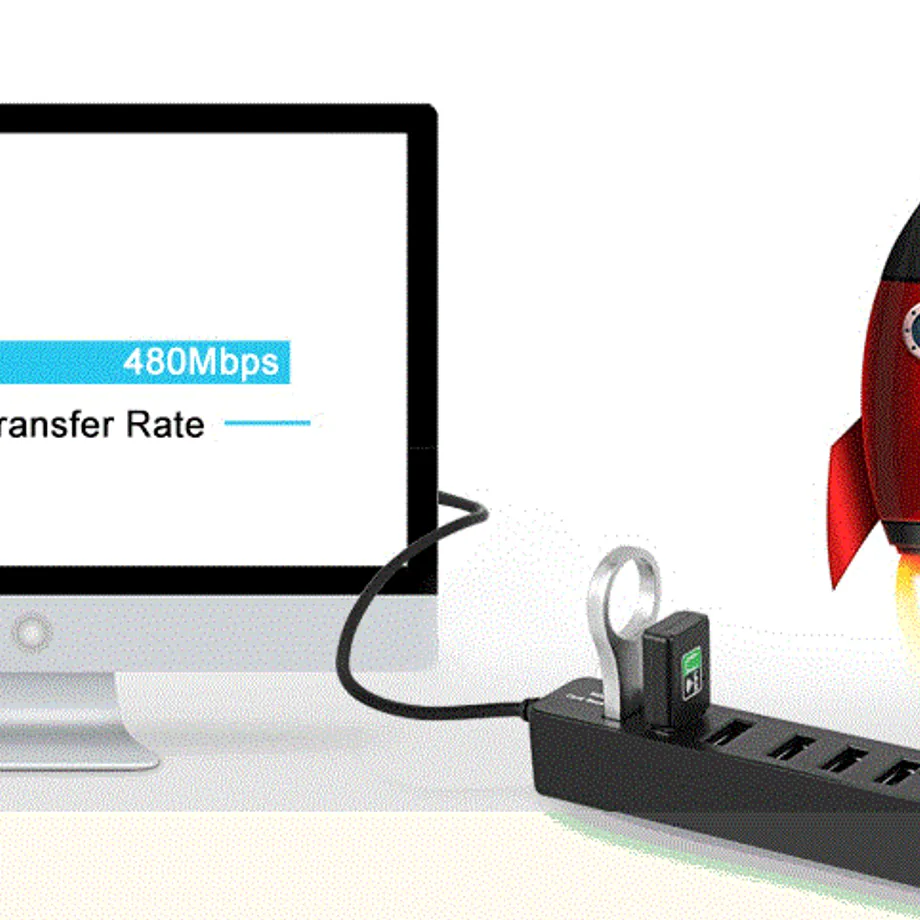 Vysokorychlostní rozbočovač USB HUB 2 v 1 Čtečka karet SD - 2 barvy