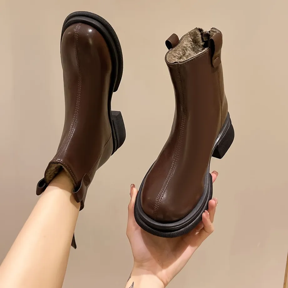 Dámské zimní chelsea boots s kožíškem - teplé a stylové