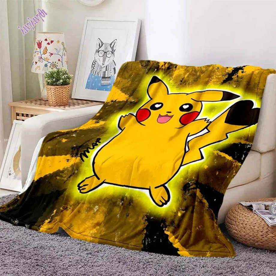 3D Pikachu Ultra lehká deka 12 150x180cm59x70-in