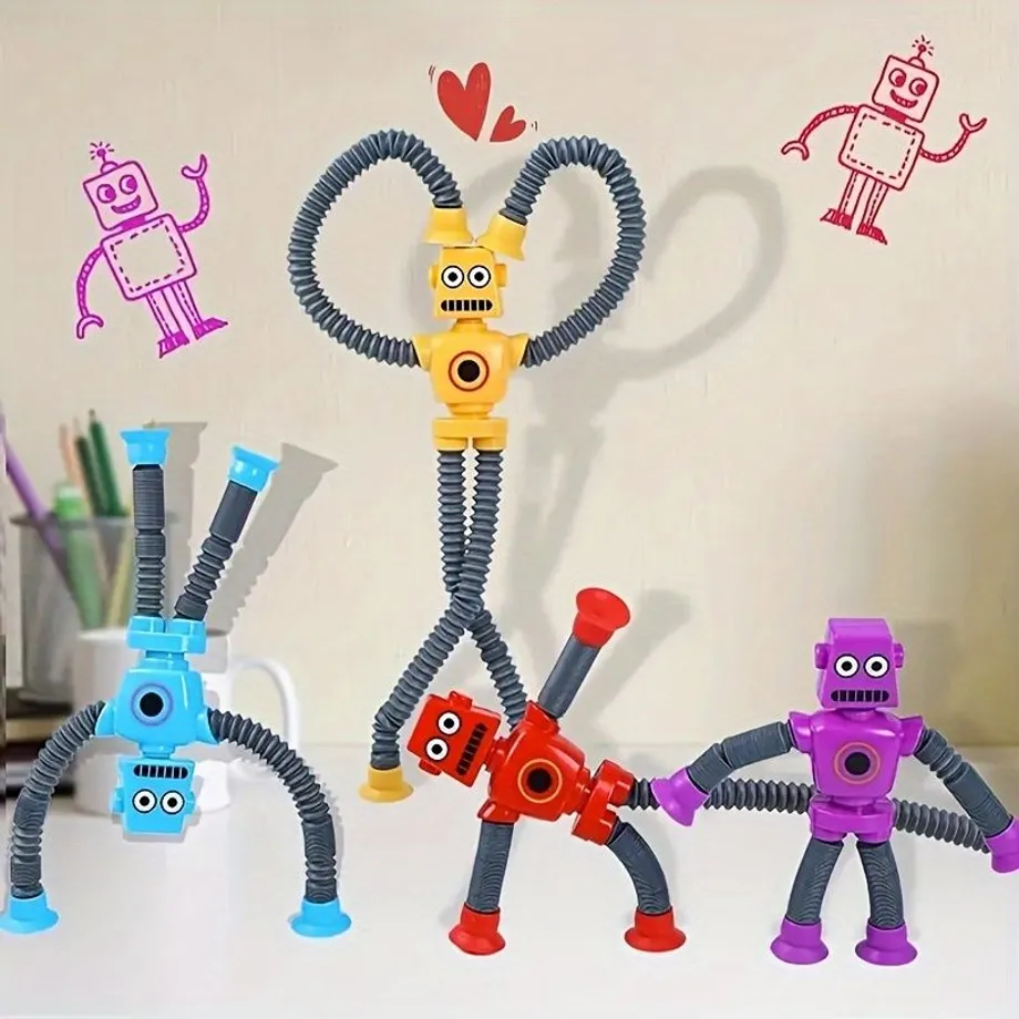 Transformující teleskopický robot - kreativní relaxační a vzdělávací puzzle pro rozvoj manuální zručnosti