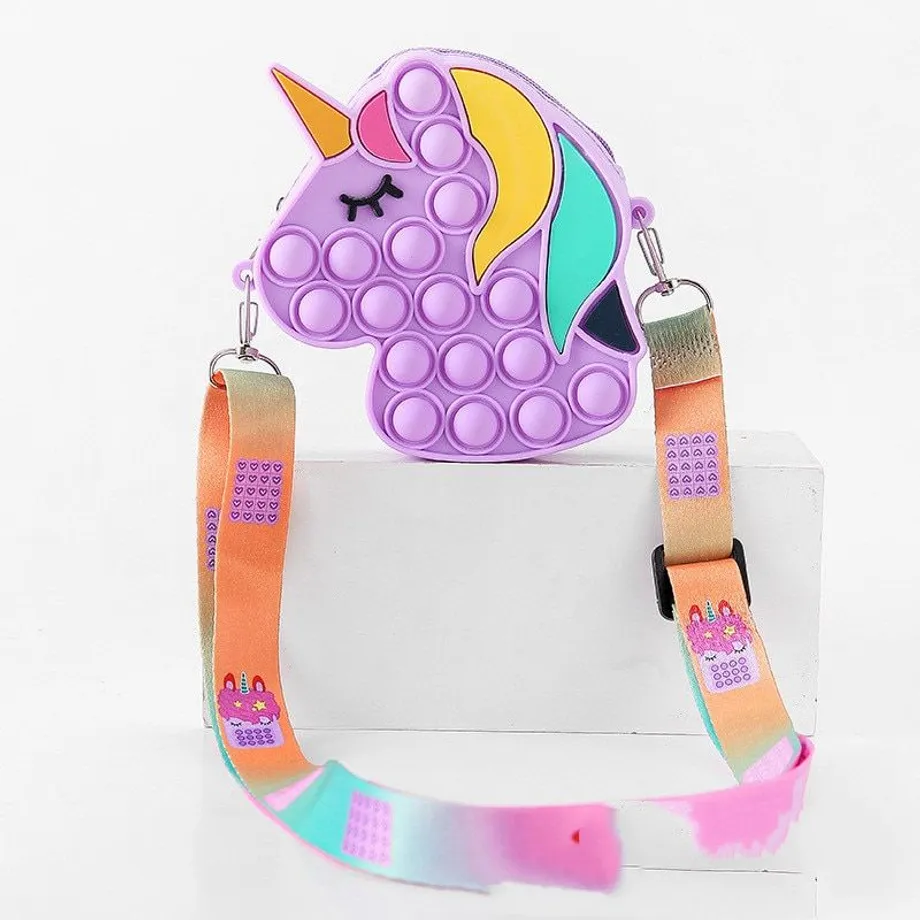 Dětská bublinková pop-it taška - Unicorn