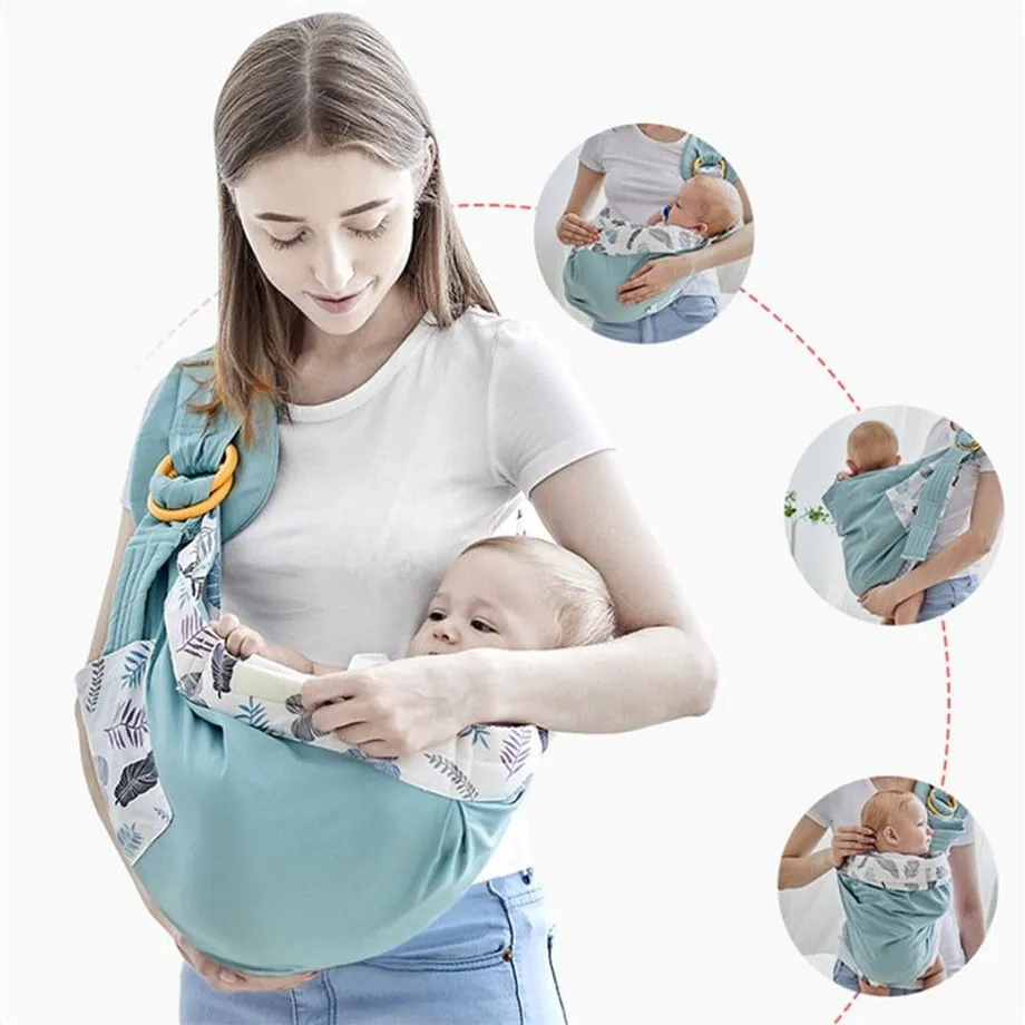 Baby Wrap Novorozenec Sling Carrier Dual Use Kojenec Kojení Cover Mesh Fabric Kojící nosiče nastavitelný Kangaroo Bag