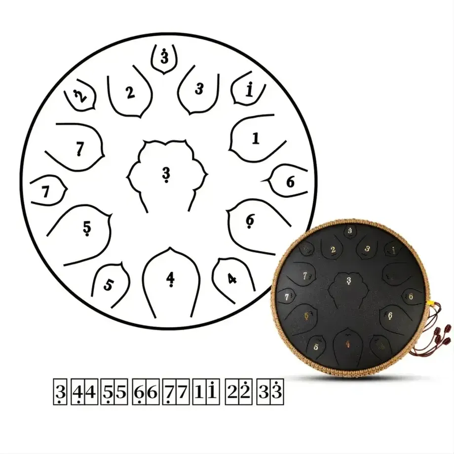 13 Steel Tongue Drum F Key Hanplate Perkusní Nástroj - Ideální Pro Hudební Výchovu, Koncerty, Duchovní Léčení, Jógu A Meditaci