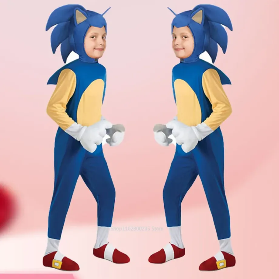 Dětský cosplay kostým v provedení oblíbené postavy ježek Sonic