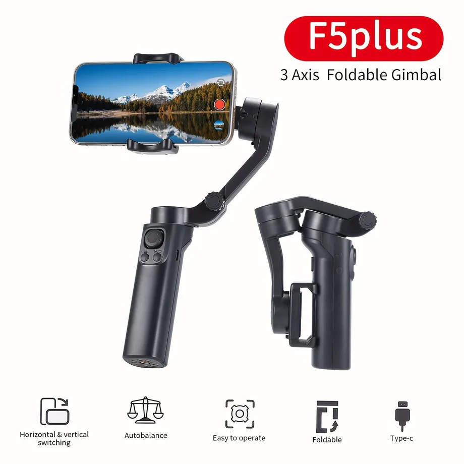 F5 Plus - 3osý Telefonní Stabilizátor s Gimbalem a Bluetooth Dálkovým Ovládáním