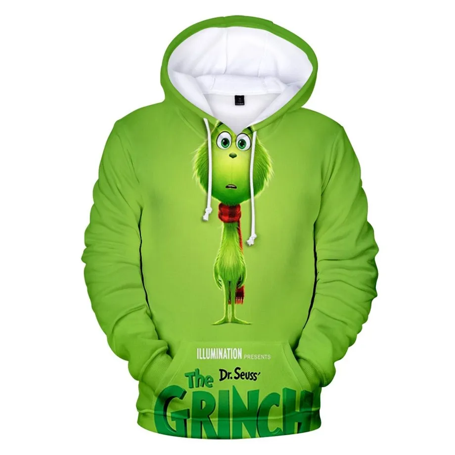 Unisex stylová mikina Grinch s kapucí xl wy-txu-18892