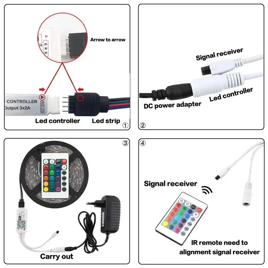 USB LED páskové světlo Bluetooth