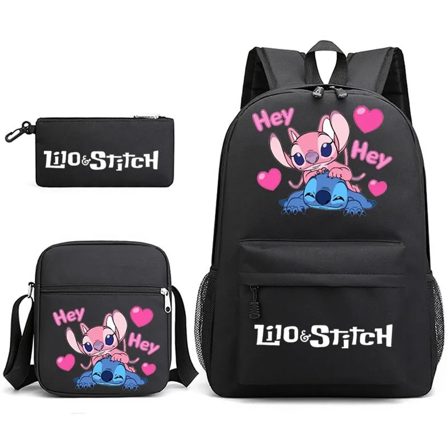 Set školních potřeb Stitch - Batoh a penál + taška přes rameno