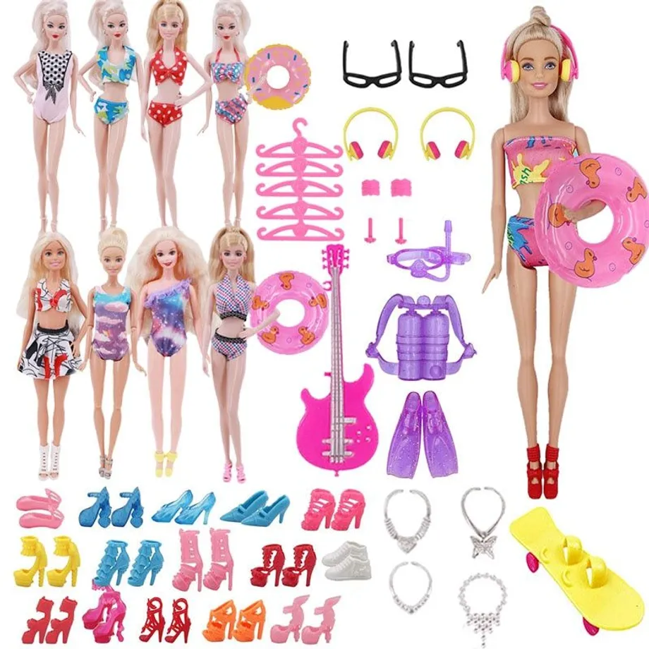 40 ks plážových doplňků pro panenku Barbie