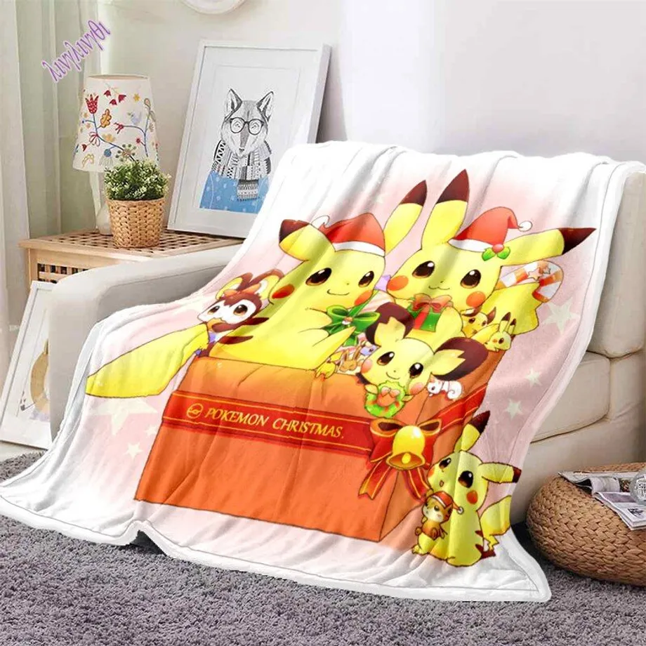 3D Pikachu Ultra lehká deka 9 150x180cm59x70-in