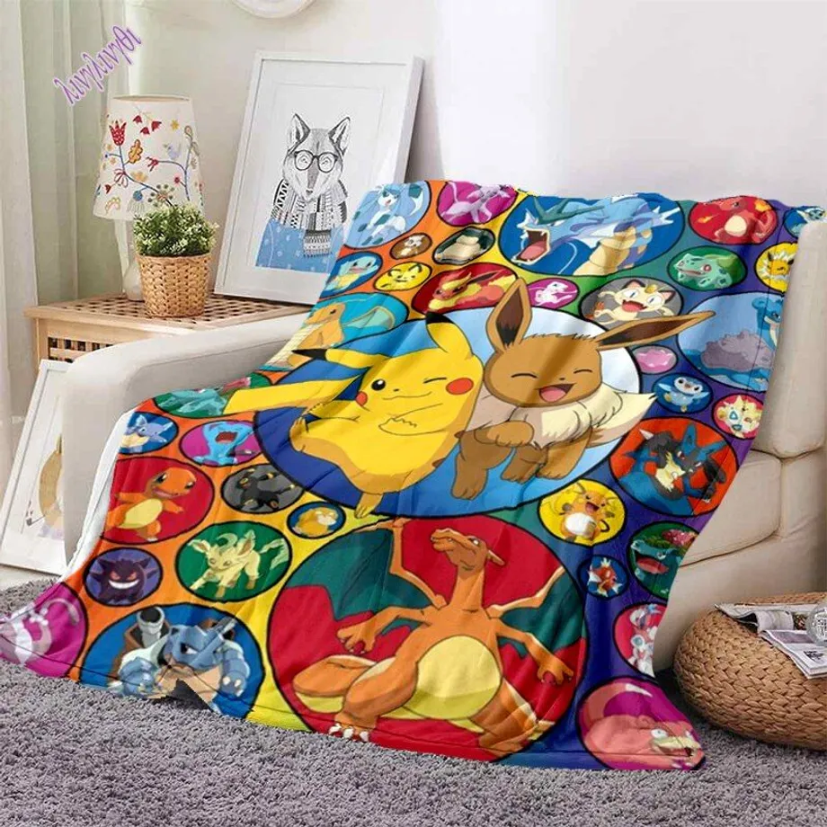 3D Pikachu Ultra lehká deka 11 150x180cm59x70-in