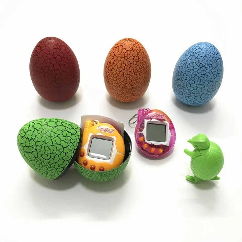 Dětská retro hračka Tamagotchi v dinosauřím vejci