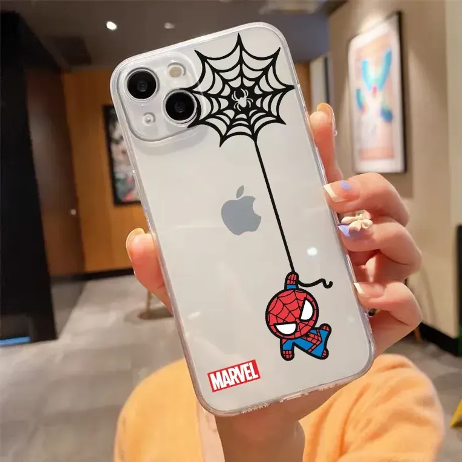 Transparentní silikonový kryt v motivech superhrdiny Spider-man na telefony iPhone