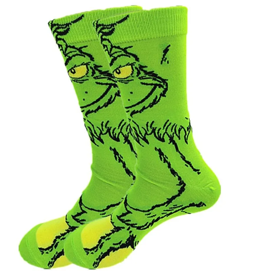 Unisex vysoké ponožky s Vánočním potiskem Grinch a jiné