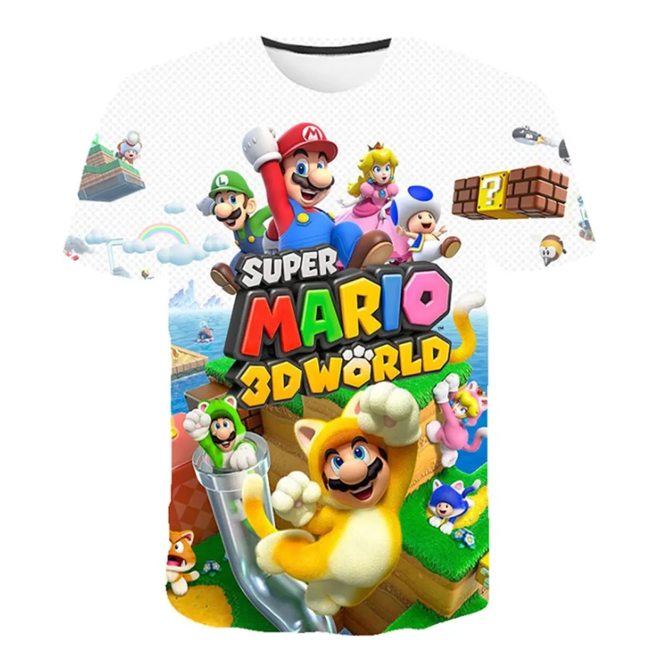 Krásné dětské tričko s 3D potiskem Mario