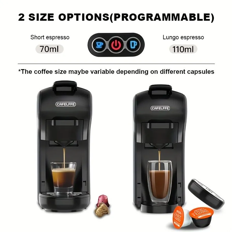 1ks Kapslový kávovar 19barový Espressovač na kapsle Nespresso, Dolce Gusto a mletou kávu