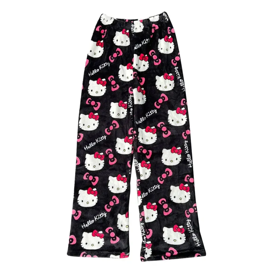 Dámské pyžamové kalhoty Hello Kitty z flanelu