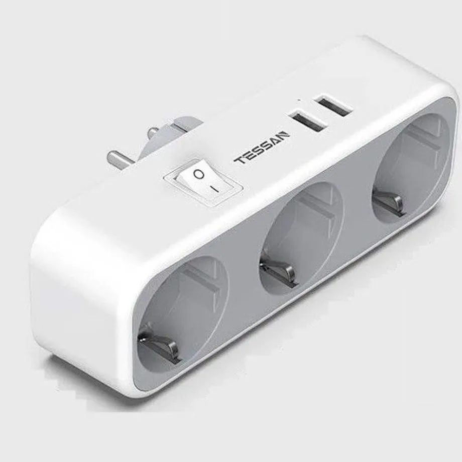 Rozbočovací zásuvka 2x USB, 3x zásuvka