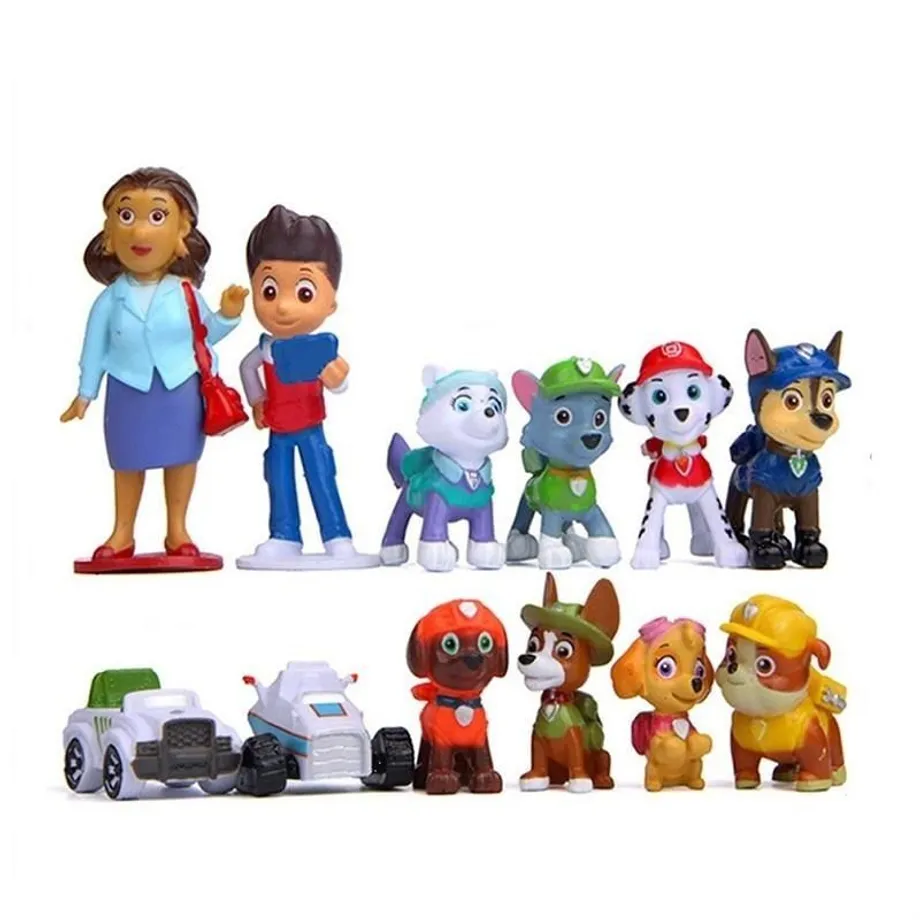 Paw Patrol hračky auta v sadě (6, 7 nebo 9 figurek)