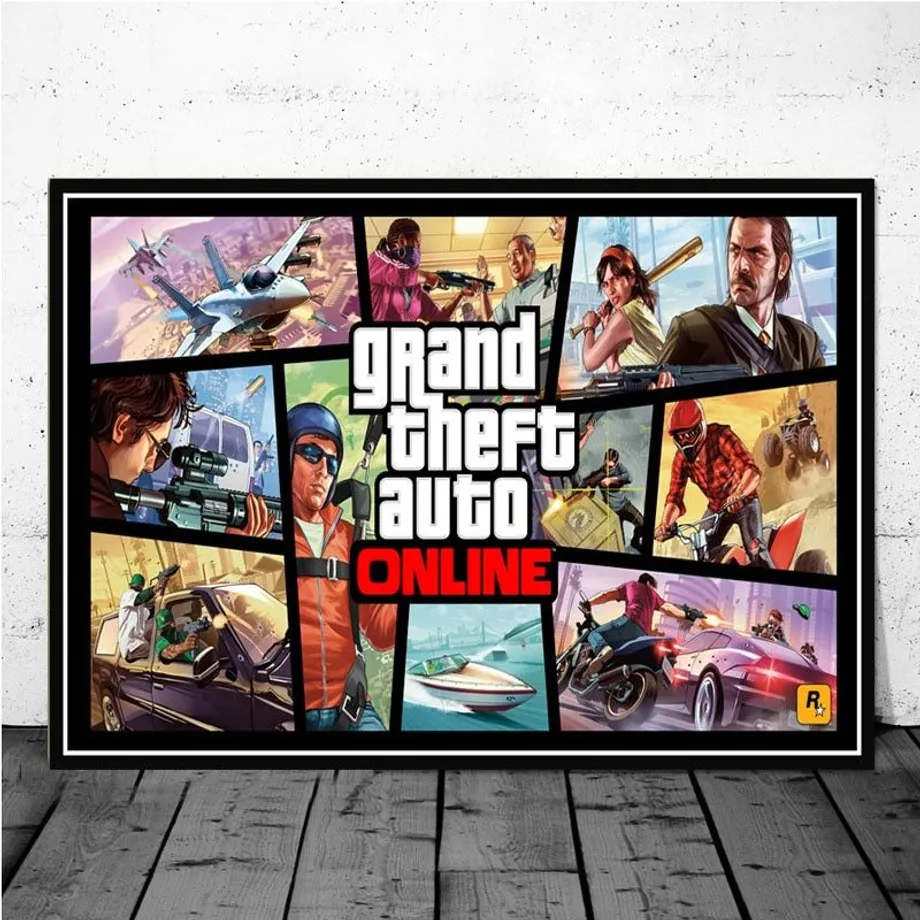 Nástěnný plakát s motivy postav ze hry Grand Theft Auto 12 13 x 18 cm