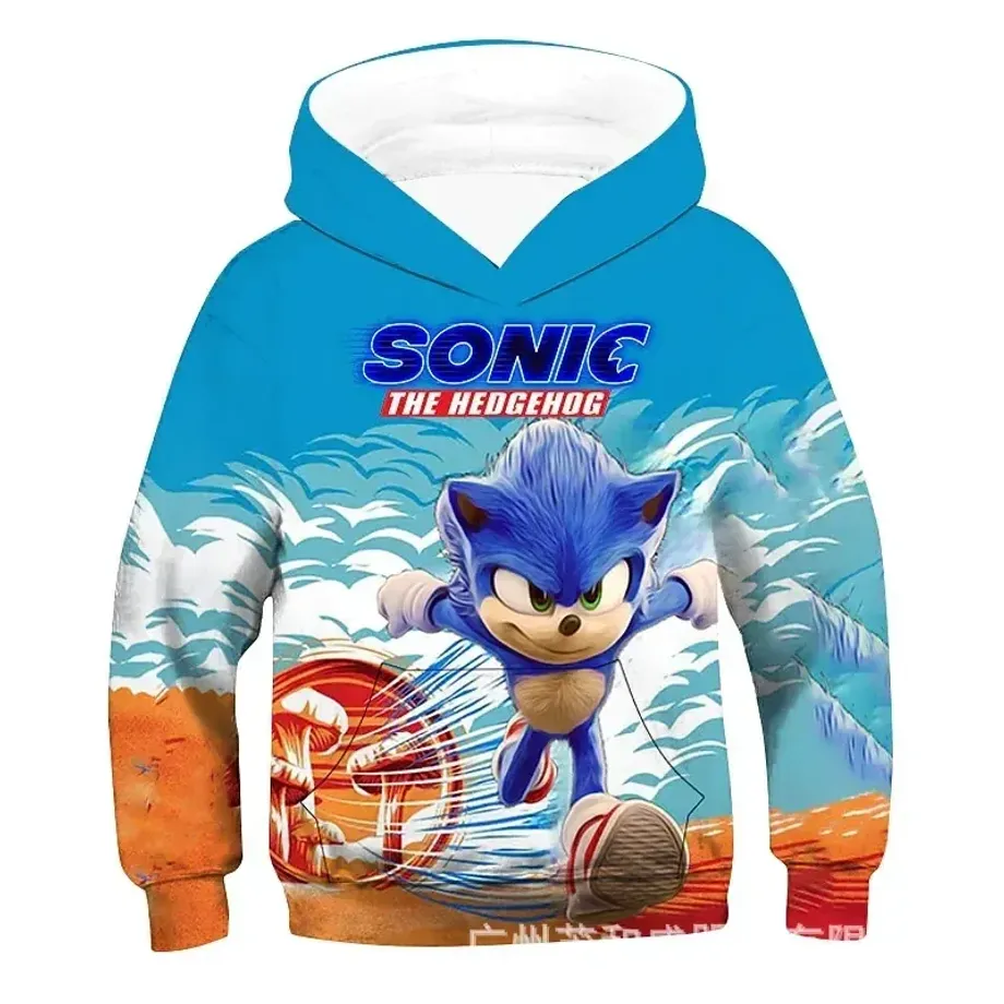 Dětská mikina s kapucí a 3D motivem Sonic