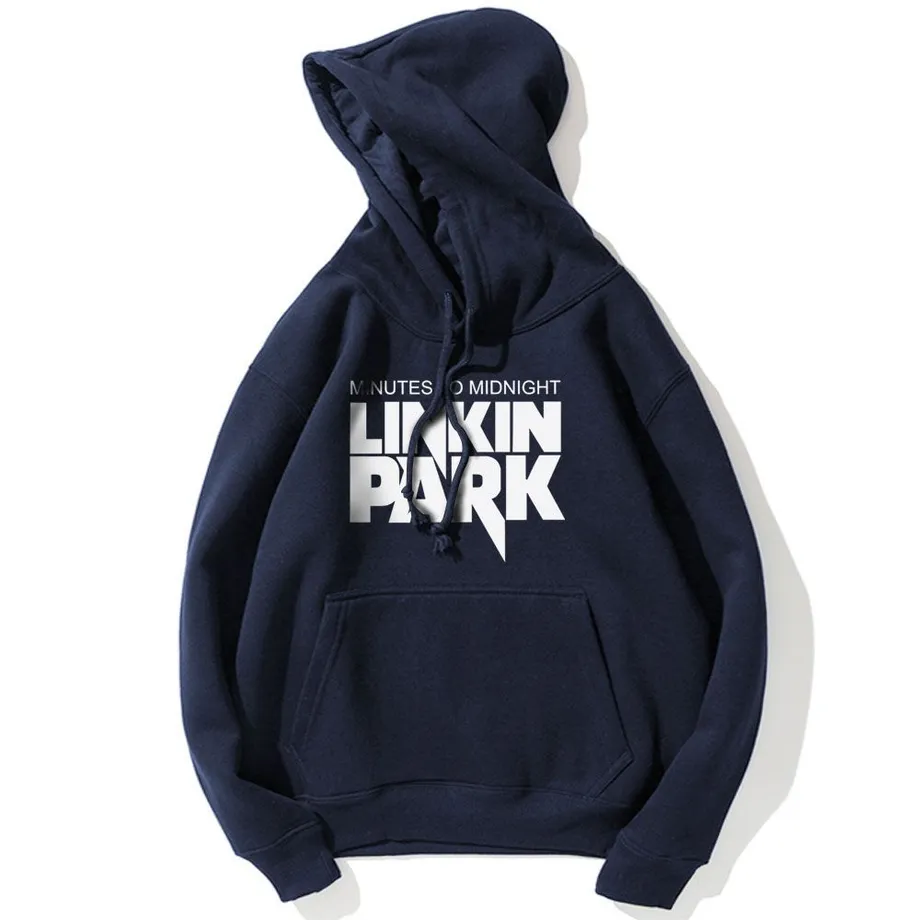 Bavlněná unisex mikina Linkin Park s kapucí s s2-navy