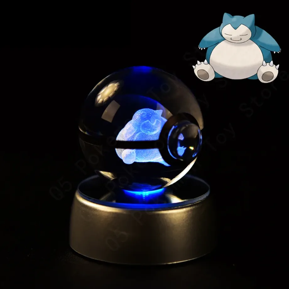 Roztomilá 3D stolní lampa ve tvaru Pokébalu s motivem Pokemonů