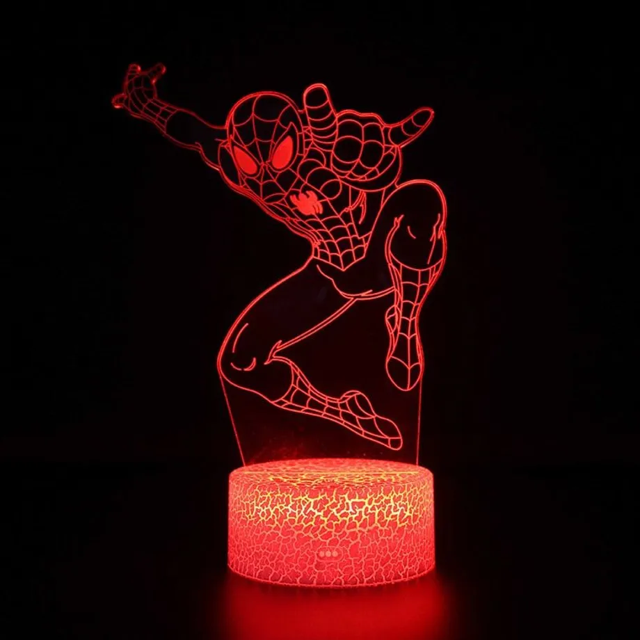 Pokojová lampička s 3D iluzí Spiderman