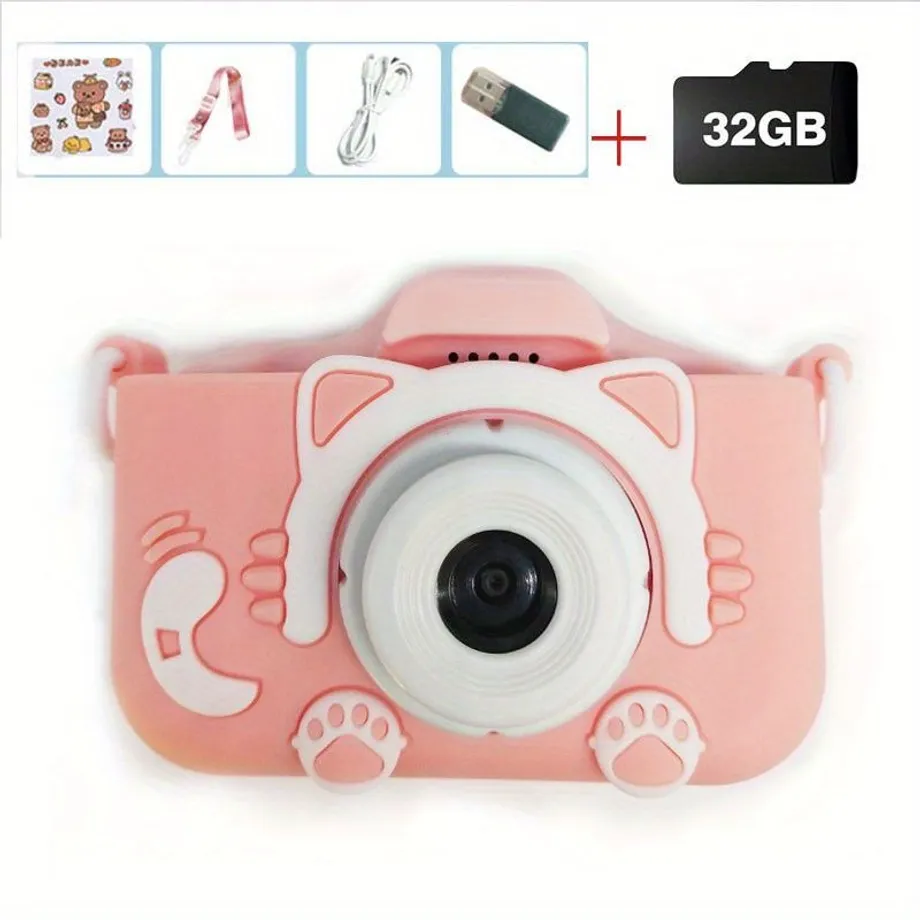 Dětská digitální kamera pro děti - Mini fotoaparát s videem, 32GB karta SD zdarma, perfektní dárek pro kluky i holky